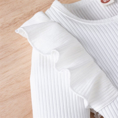 Ribbed Solid Color Baby Clothes Set
